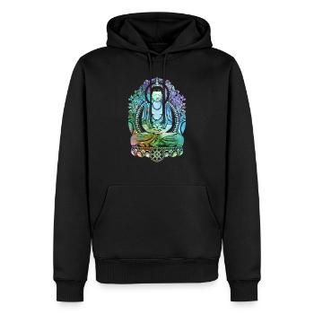 Cosmic Buddha - Cool - Men’s Premium Organic Hoodie - black - Front - Nico (187cm)