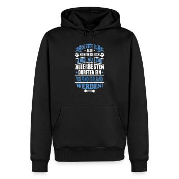 VOLPINO ITALIANO - Männer Premium Bio Hoodie - Schwarz - Vorne - Nico (187cm)