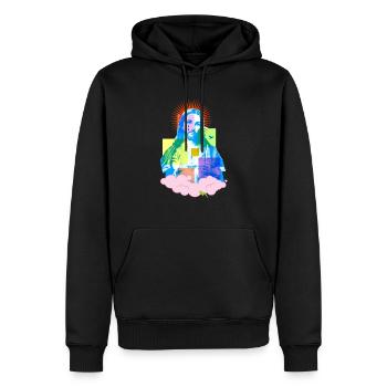 jesus - Men’s Premium Organic Hoodie - black - Front - Nico (187cm)
