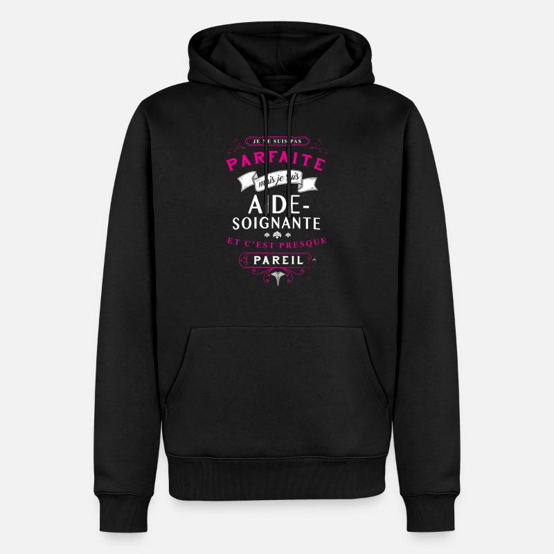 Aide-soignnate Parfaite - Sweat à capuche Premium bio Homme - noir