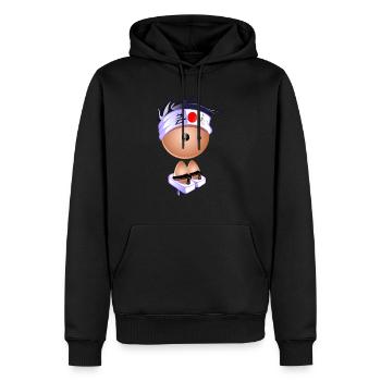 Japonais traditionnel.png - Sweat à capuche Premium bio Homme - noir - Devant - Nico (187cm)