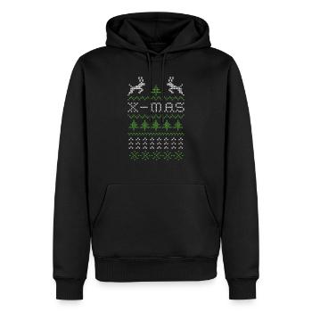 X-mas ugly sweater design for red - Men’s Premium Organic Hoodie - black - Front - Nico (187cm)