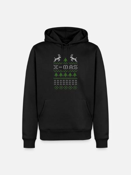 X-mas ugly sweater design for red - Men’s Premium Organic Hoodie - black