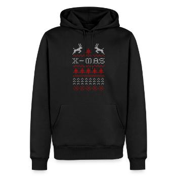 X-mas ugly sweater design for green - Men’s Premium Organic Hoodie - black - Front - Nico (187cm)