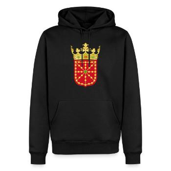 Armoiries 2000px du Royaume de Navarre Var - Sweat à capuche Premium bio Homme - noir - Devant - Nico (187cm)