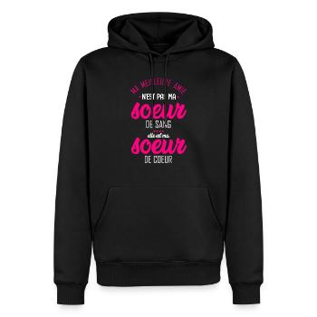 ma meilleure amie est ma soeur de coeur - Männer Premium Bio Hoodie - Schwarz - Vorne - Nico (187cm)