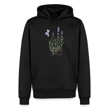 Lavendel - Männer Premium Bio Hoodie - Schwarz - Vorne - Nico (187cm)