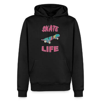 Skate-Leben - Männer Premium Bio Hoodie - Schwarz - Vorne - Nico (187cm)