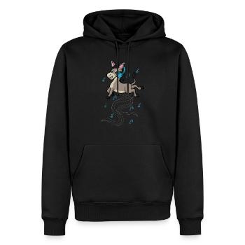 Esel und Musiknoten Notenschlüssel Musiker Klavier - Männer Premium Bio Hoodie - Schwarz - Vorne - Nico (187cm)