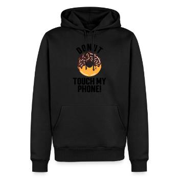 Donut touch my phone! - Sweat à capuche Premium bio Homme - noir - Devant - Nico (187cm)