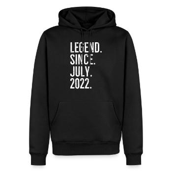 Légende depuis juillet 2022 - Sweat à capuche Premium bio Homme - noir - Devant - Nico (187cm)