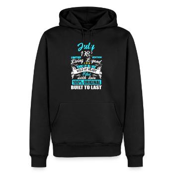 Juli 1982 - 40. Geburtstag Geschenk. Awesome. - Männer Premium Bio Hoodie - Schwarz - Vorne - Nico (187cm)