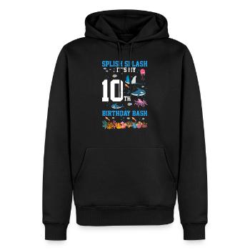 Marine Biology Birthday Party 10 Years Ten - Men’s Premium Organic Hoodie - black - Front - Nico (187cm)