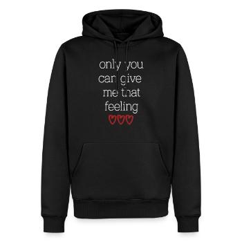 love love Saint-Valentin en amour Dicton anglais - Sweat à capuche Premium bio Homme - noir - Devant - Nico (187cm)