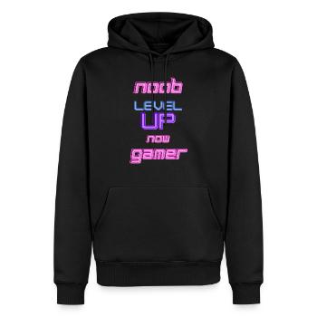 Gamer Design Noob Level Up Gamer - Men’s Premium Organic Hoodie - black - Front - Nico (187cm)