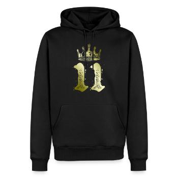 11 Zahl Krone - Männer Premium Bio Hoodie - Schwarz - Vorne - Nico (187cm)