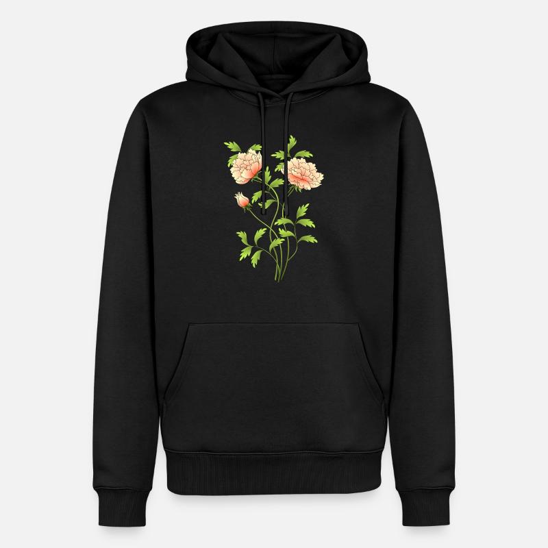 Blumen - Männer Premium Bio Hoodie - Schwarz