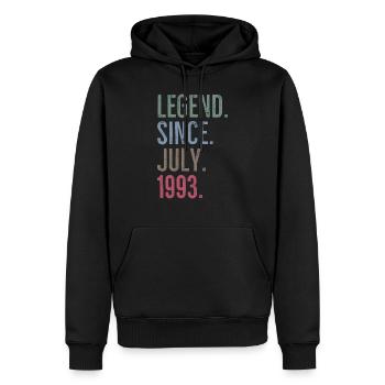 Légende depuis juillet 1993 - Sweat à capuche Premium bio Homme - noir - Devant - Nico (187cm)