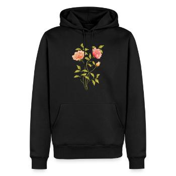 Fleur - Sweat à capuche Premium bio Homme - noir - Devant - Nico (187cm)