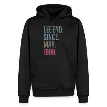 Légende depuis mai 1999 - Sweat à capuche Premium bio Homme - noir - Devant - Nico (187cm)