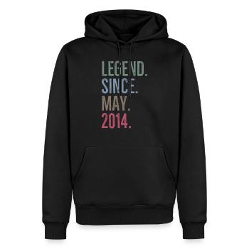 Légende depuis mai 2014 - Sweat à capuche Premium bio Homme - noir - Devant - Nico (187cm)