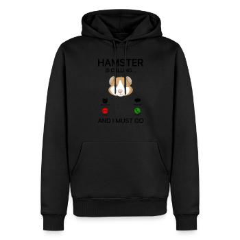 Hamster Is Calling And I Must Go Guinea Pig Lover - Männer Premium Bio Hoodie - Schwarz - Vorne - Nico (187cm)