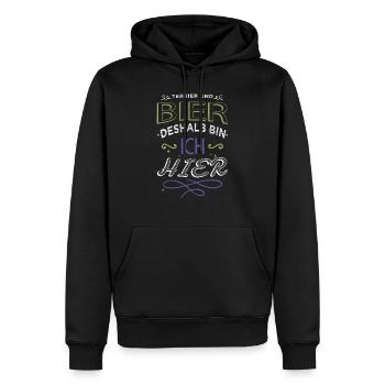 gerste statement kneipe geschenkidee - Männer Premium Bio Hoodie - Schwarz - Vorne - Nico (187cm)