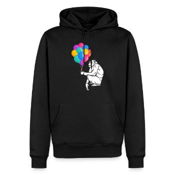Chimpanzé ballons - Sweat à capuche Premium bio Homme - noir - Devant - Nico (187cm)