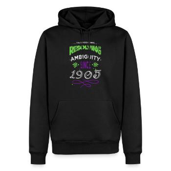 Cyclisme écrivain littérature drôle lecture heureux - Sweat à capuche Premium bio Homme - noir - Devant - Nico (187cm)