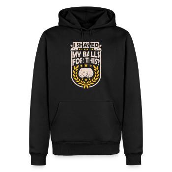 I shaved my balls - Männer Premium Bio Hoodie - Schwarz - Vorne - Nico (187cm)