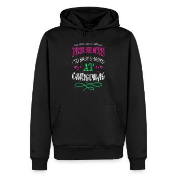 dinosaurs computer bodybuilder dinosaur tshirt - Männer Premium Bio Hoodie - Schwarz - Vorne - Nico (187cm)