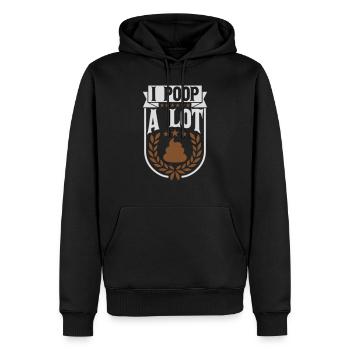 I poop a lot - Männer Premium Bio Hoodie - Schwarz - Vorne - Nico (187cm)