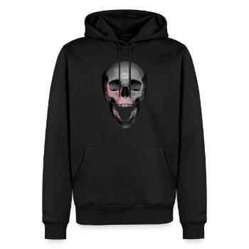 CRÂNE - Sweat à capuche Premium bio Homme - noir - Devant - Nico (187cm)