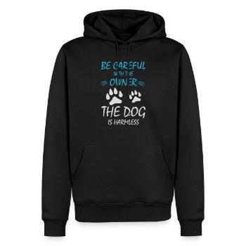 Dog Hund - Männer Premium Bio Hoodie - Schwarz - Vorne - Nico (187cm)