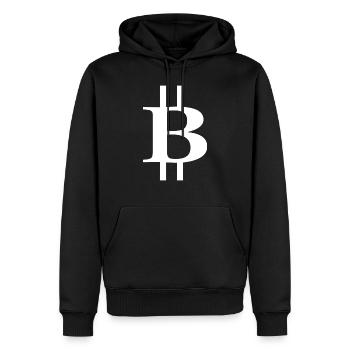 Crypto Bitcoin Trading - Sweat à capuche Premium bio Homme - noir - Devant - Nico (187cm)