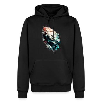 Sportliche Herrenuhr als Vintage Chronograph - Männer Premium Bio Hoodie - Schwarz - Vorne - Nico (187cm)