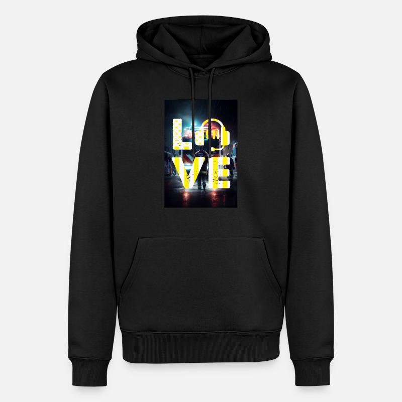 Liebe Notfall-Disponenten - Männer Premium Bio Hoodie - Schwarz