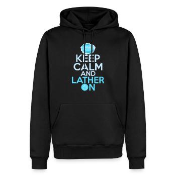 Keep Calm And Lather On Soapmaker Soapmaking - Men’s Premium Organic Hoodie - black - Front - Nico (187cm)