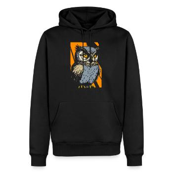 Eulen Künstlerisches Tier Wildtiere Waldtier - Männer Premium Bio Hoodie - Schwarz - Vorne - Nico (187cm)