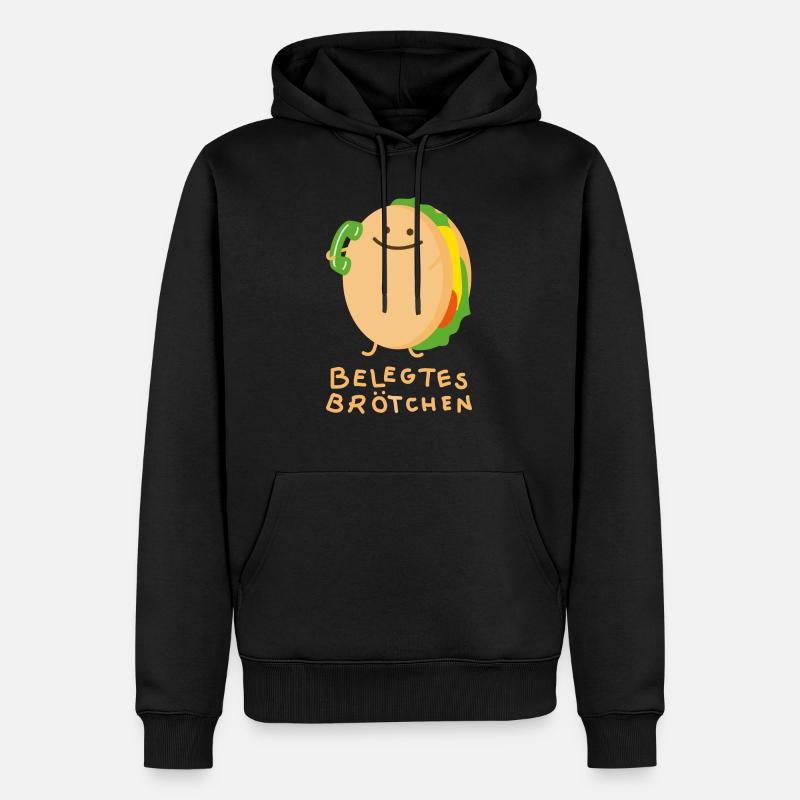 Brötchen mit Telefon - Männer Premium Bio Hoodie - Schwarz