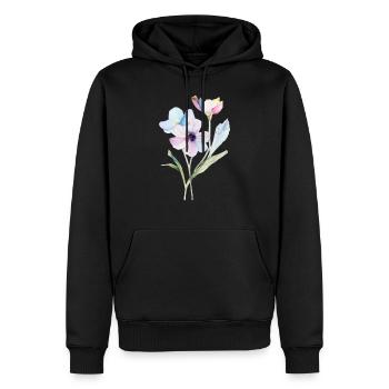 Fleur minuscule - Sweat à capuche Premium bio Homme - noir - Devant - Nico (187cm)