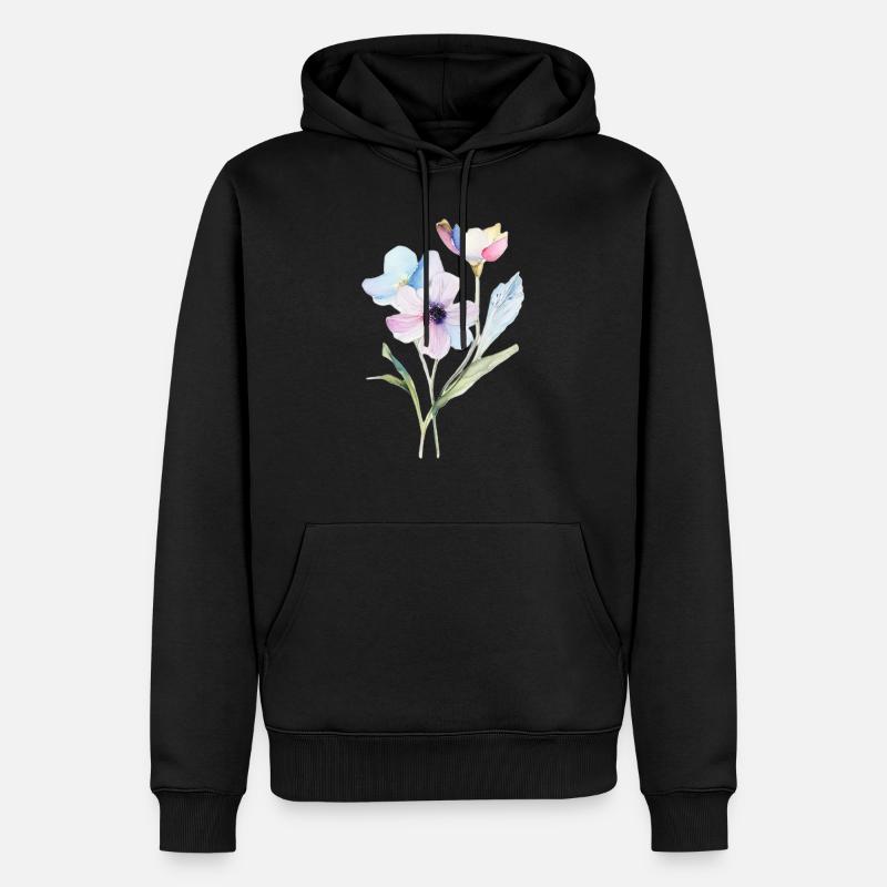 Tiny Flower - Männer Premium Bio Hoodie - Schwarz