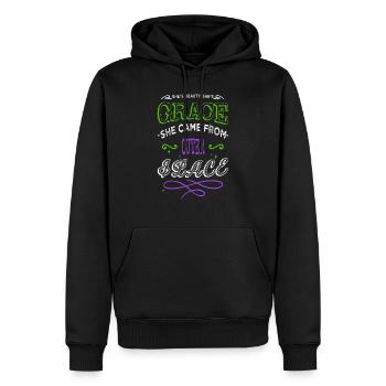 alien ufo aesthetic alien spacecraft memes funny - Männer Premium Bio Hoodie - Schwarz - Vorne - Nico (187cm)
