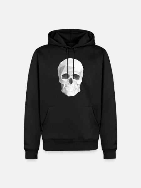 SKULL - LOW POLY - Men’s Premium Organic Hoodie - black