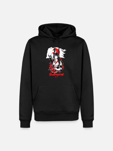 Japan Samurai Anime - Männer Premium Bio Hoodie - Schwarz