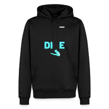DIVE - Männer Premium Bio Hoodie - Schwarz - Vorne - Nico (187cm)