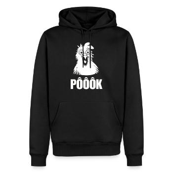 Chicken surprise - Men’s Premium Organic Hoodie - black - Front - Nico (187cm)