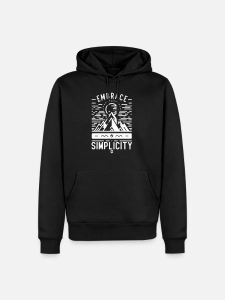 Embrace Simplicity Minimalist - Men’s Premium Organic Hoodie - black