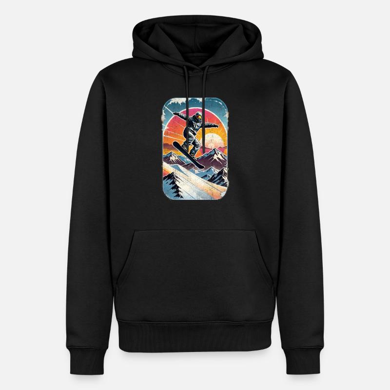 snowboard neige et ski - Sweat à capuche Premium bio Homme - noir