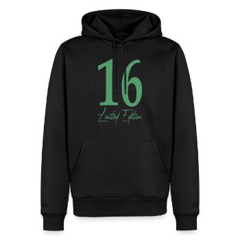16. Geburtstag Geschenkidee Sixteen - Männer Premium Bio Hoodie - Schwarz - Vorne - Nico (187cm)